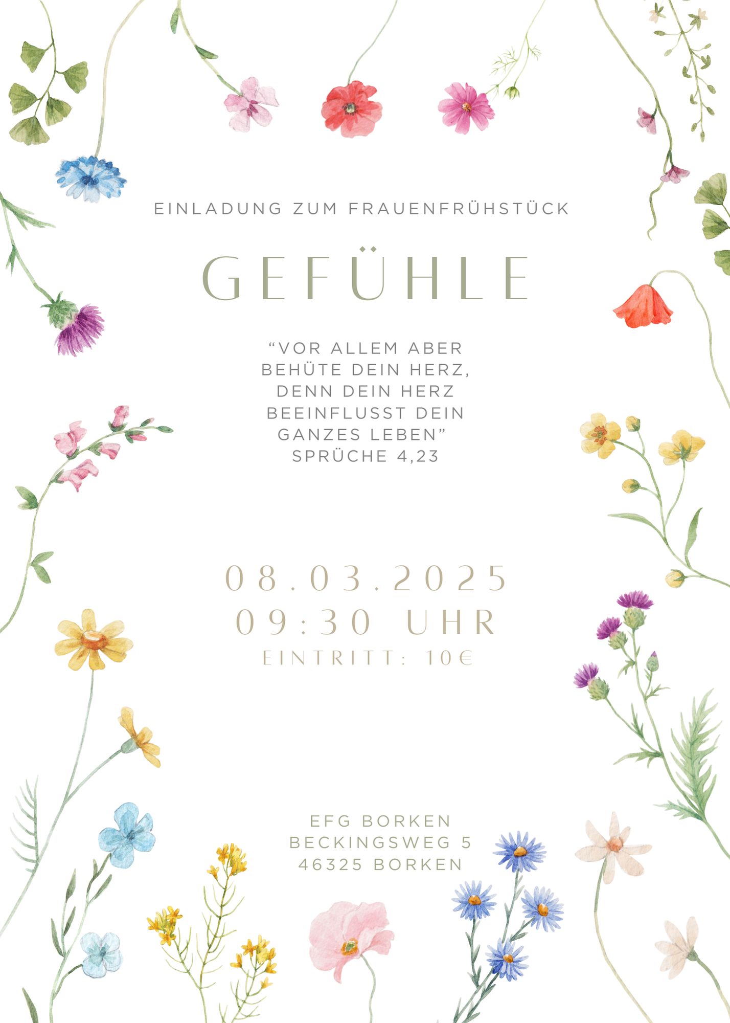 Flyer zum Frauenfrühstück mit Bettina Janzen zum Thema Gefühle