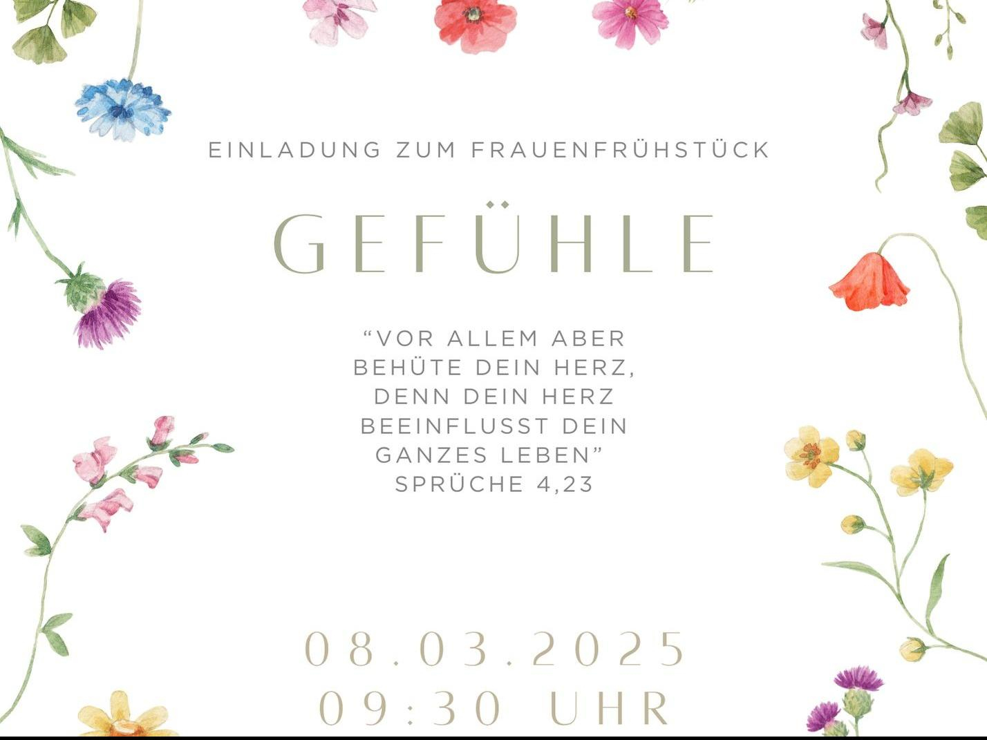 Flyer zum Frauenfrühstück mit Bettina Janzen zum Thema Gefühle