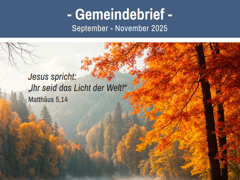 Gemeindebrief Titelbild mit Herbstliche Flußszenerie